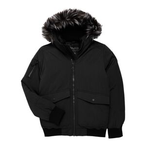 Pajar Kids Black Puffer Jacket with Faux Fur Trim